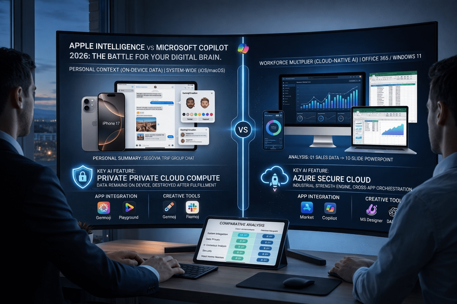 Apple Intelligence vs Microsoft Copilot 2026: Comparison of personal and professional AI ecosystems